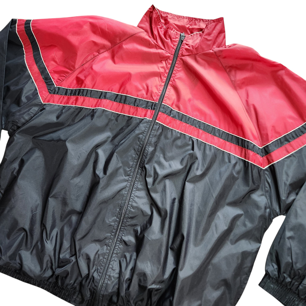 Saddlebred Sport jacket windbreaker 90s red black size XXL